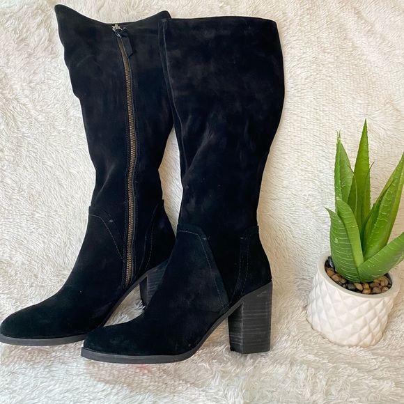 SPLENDID Chester Black Suede Block Heel Boot 9 - Picture 3 of 6